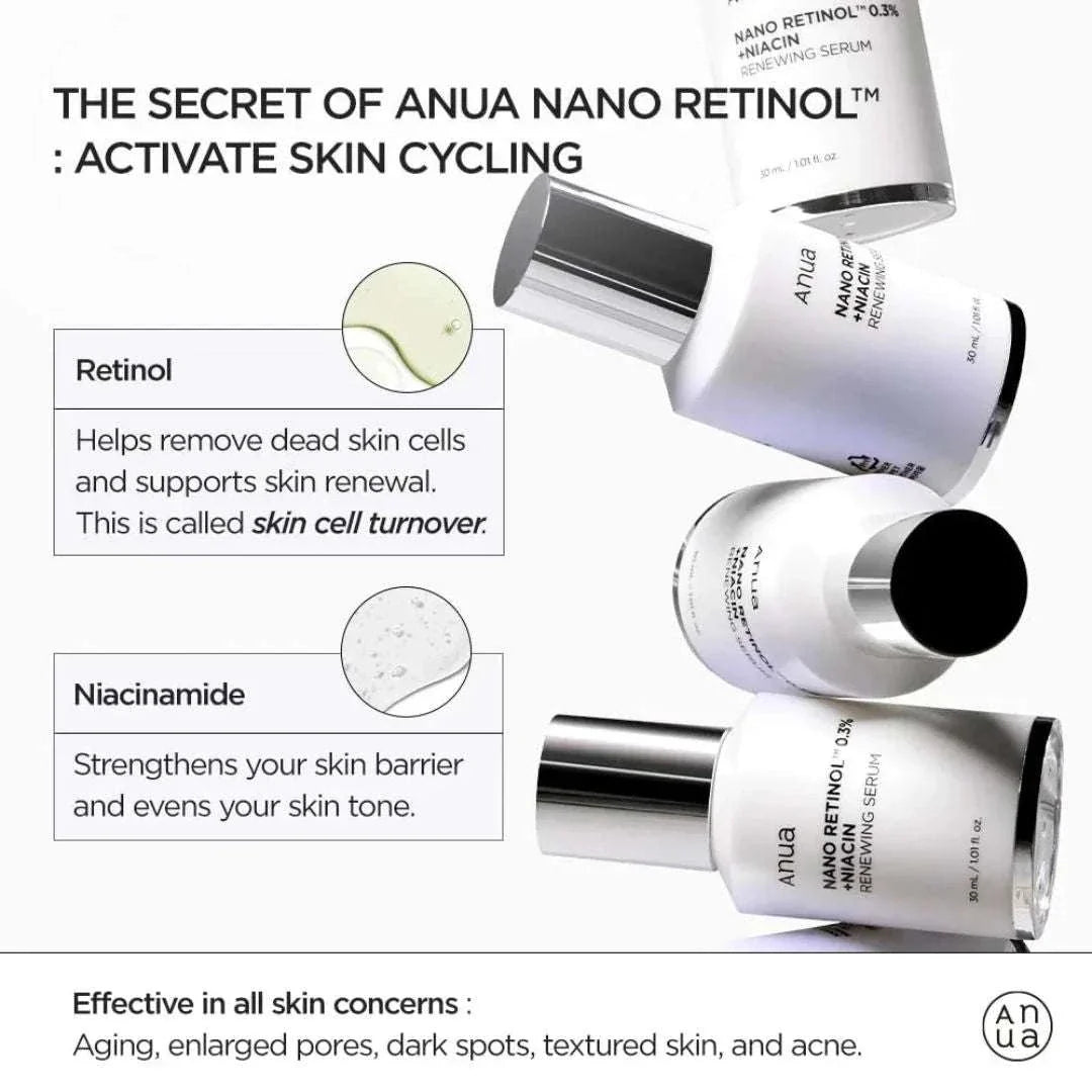 Anua Nano Retonol 0.3% + Niacin Renewing Serum 30ml
