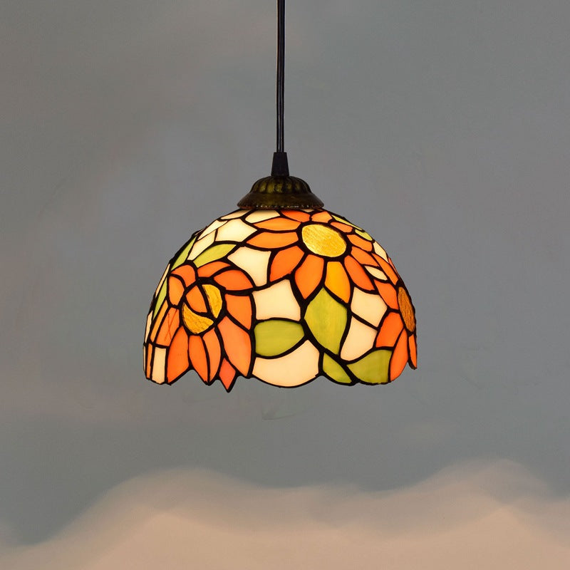 Retro Mediterranean Creative Stained Glass Chandelier
