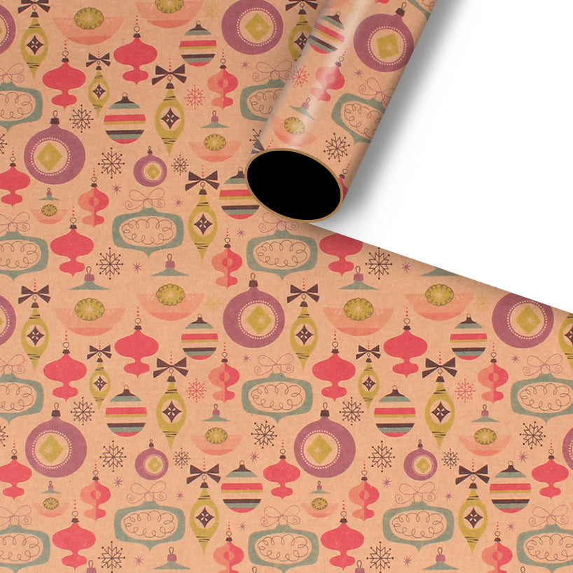 Classic Thickened Christmas Gift Wrapping Paper, Kraft Gift Wrap Sheets 50x76cm, Holiday Patterns