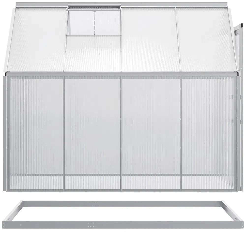 6' × 8' × 6.5' Walk-In Polycarbonate Greenhouse – Sliding Door, Base & Adjustable Roof Vent ( United States & Canada Delivery Only)