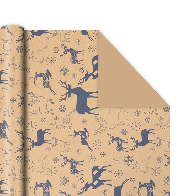 Classic Thickened Christmas Gift Wrapping Paper, Kraft Gift Wrap Sheets 50x76cm, Holiday Patterns