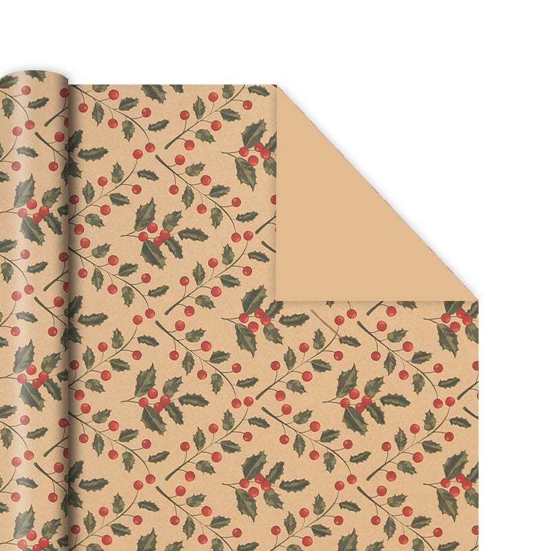 Classic Thickened Christmas Gift Wrapping Paper, Kraft Gift Wrap Sheets 50x76cm, Holiday Patterns