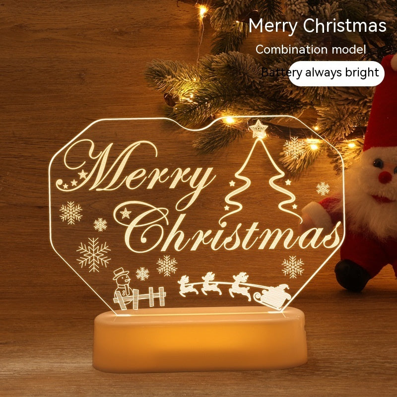 LED Christmas Night Light – Reindeer Ambience Lamp, Warm White, USB/Battery