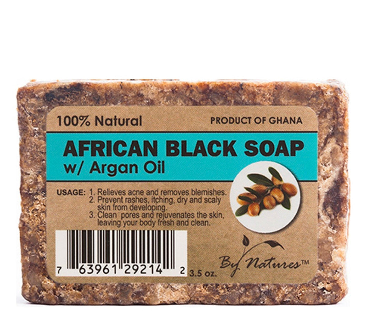 BY NATURES AFRICAN BLACK SOAP WITH ARGAN OIL 3.5OZ