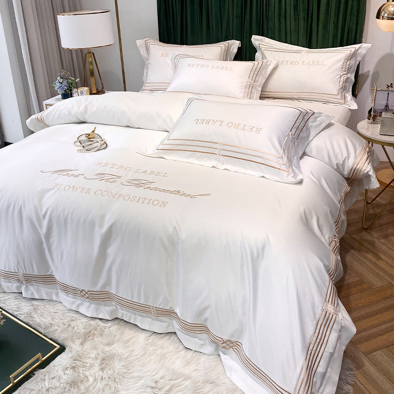 Tencel Embroidered Washed Cotton Bedding Set