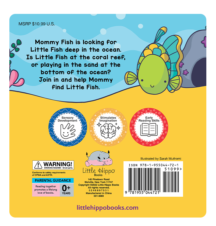 Little Hippo Books - Peek and Seek - In the Ocean - With Lift-the-Flap Felt Pieces - Ages 0–6
