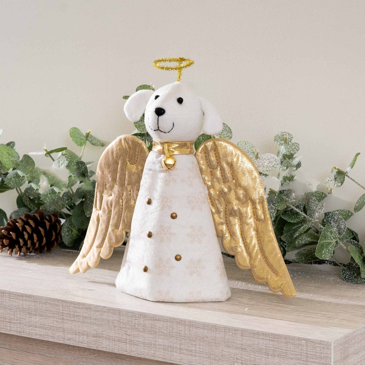 Golden Angel Dog Christmas Tree Topper