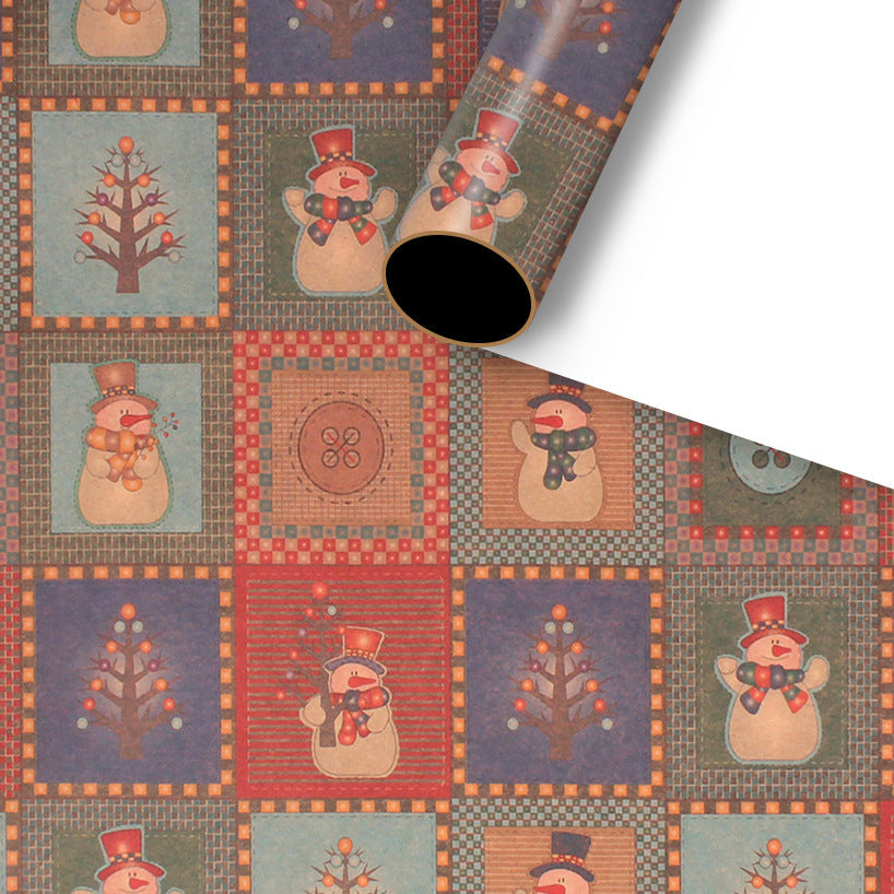 Classic Thickened Christmas Gift Wrapping Paper, Kraft Gift Wrap Sheets 50x76cm, Holiday Patterns