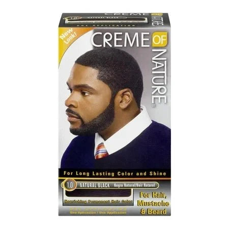 CREME OF NATURE NOURISHING PERMANENT HAIR COLOR NATURAL BLACK 1.0