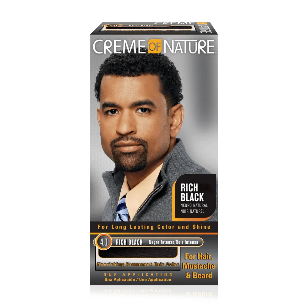 CREME OF NATURE NOURISHING PERMANENT HAIR COLOR RICH BLACK 4.0