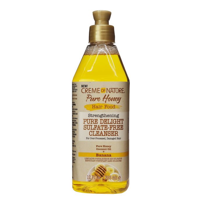 CREME OF NATURE Pure Honey Hair Food Pure Delight Sulfate Free Cleanser 12oz