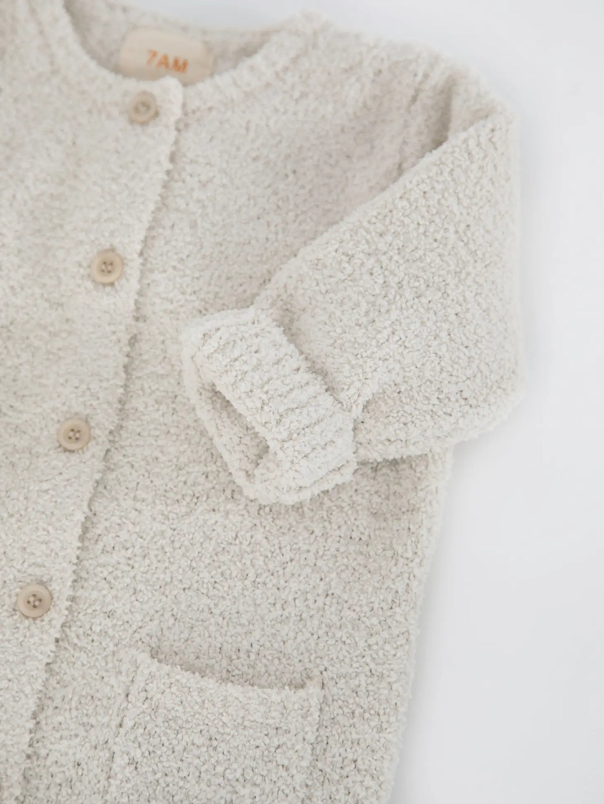 Long Sleeve Romper - Fuzzy | Ecru | 7AM