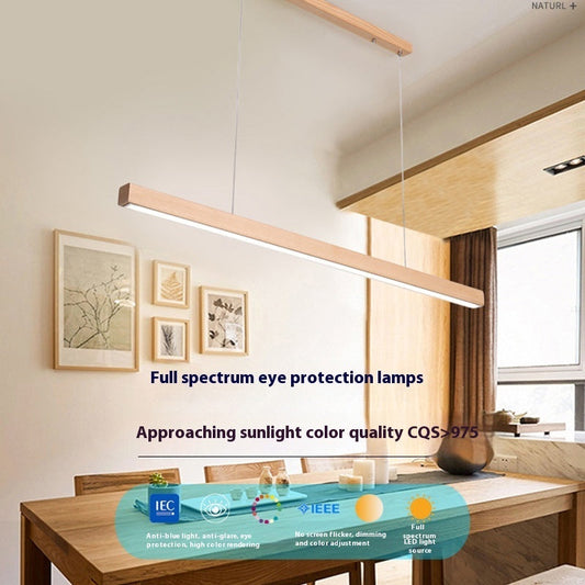 Log-Style Solid Wood Linear Pendant Chandelier