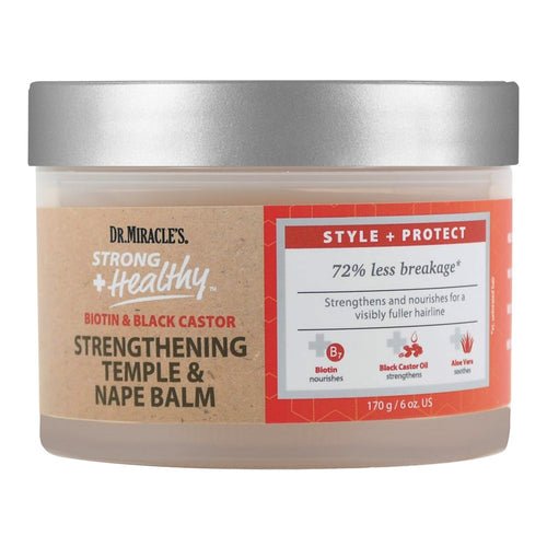 DR.MIRACLE'S BIOTIN & BLACK CASTOR STRENGTHENING TEMPLE & NAPE BALM 12OZ