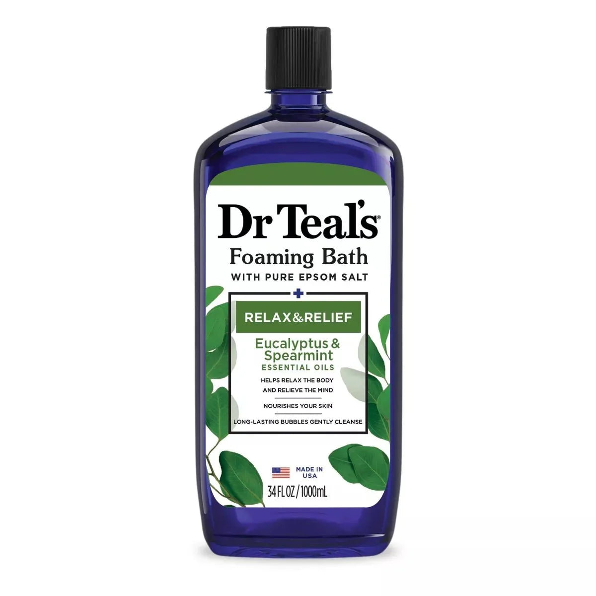DR TEAL'S FOAMING BATH W/ PURE EPSOM SALT RELAX & RELIEF - EUCALYPTUS & SPEARMINT 34OZ