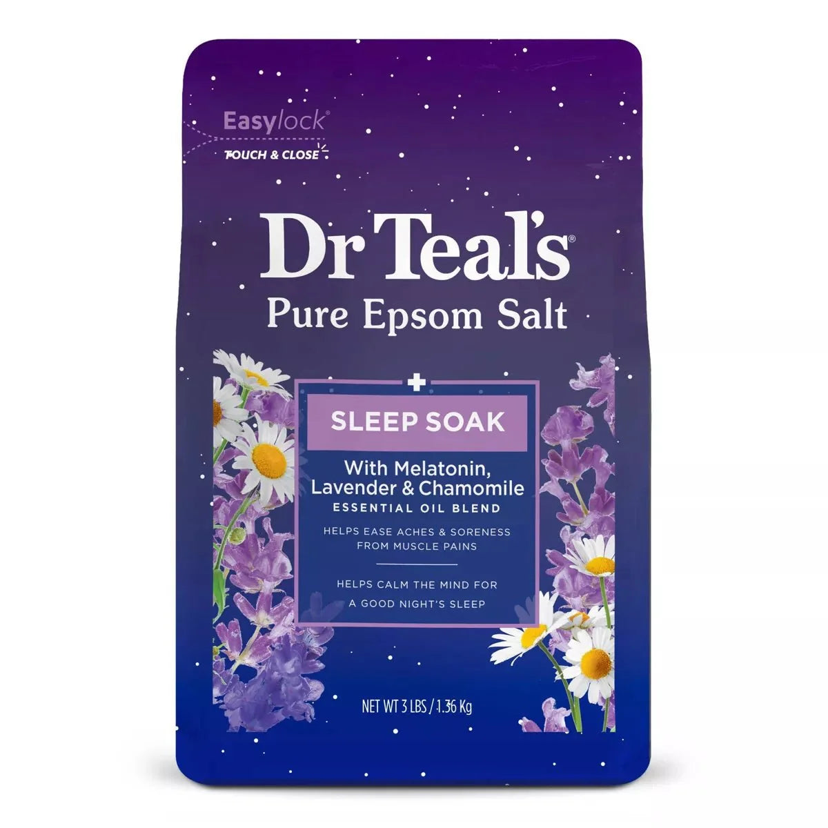 DR TEAL'S PURE EPSOM SALT MELTONIN SLEEP SOAK 3LBS