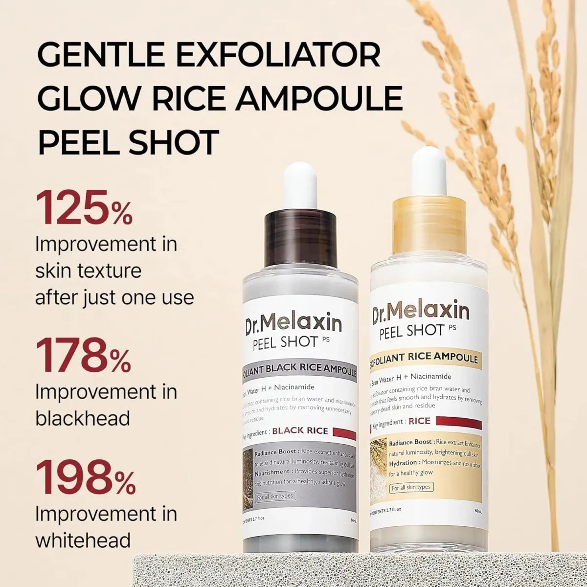 Dr.Melaxin Peel Shot Exfoliating White Rice Ampoule 80ml