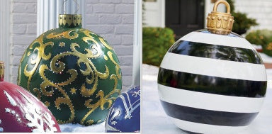 Giant Inflatable 60cm Christmas Ball Ornaments, Outdoor Waterproof PVC Ornament Ball, Holiday Decor, Pack Options