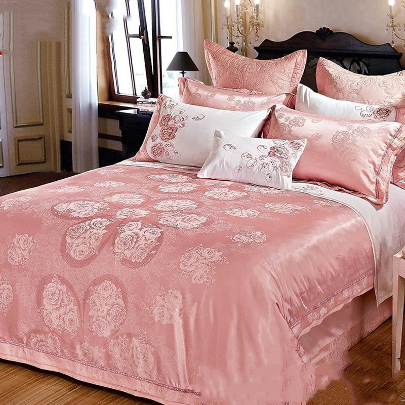 European Jacquard Satin Embroidered Bedding Set