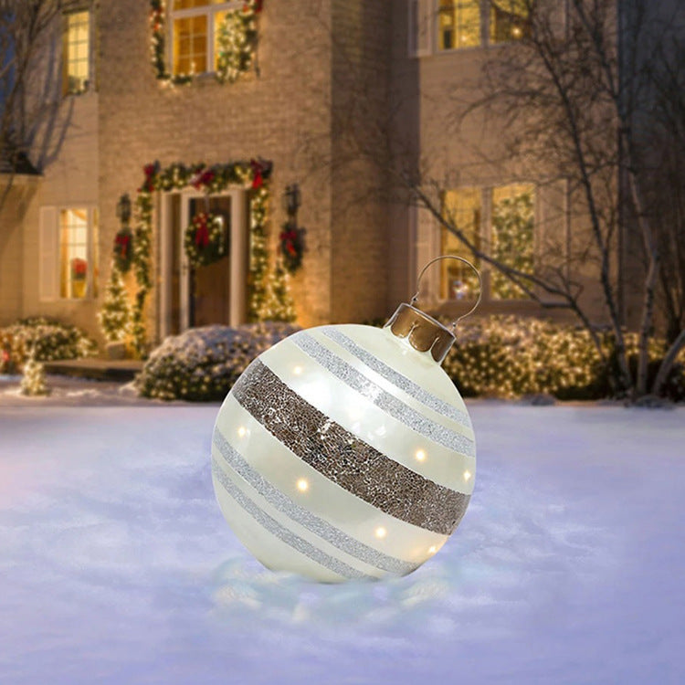 Giant Inflatable 60cm Christmas Ball Ornaments, Outdoor Waterproof PVC Ornament Ball, Holiday Decor, Pack Options