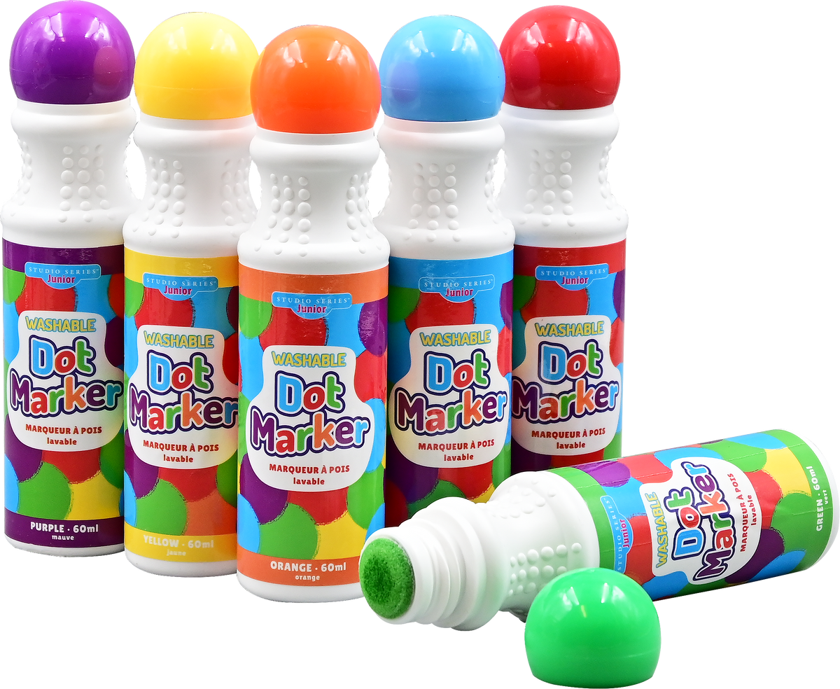 Peter Pauper Press - Studio Series Junior Washable Dot Markers (Set of 6) - Ages 3+