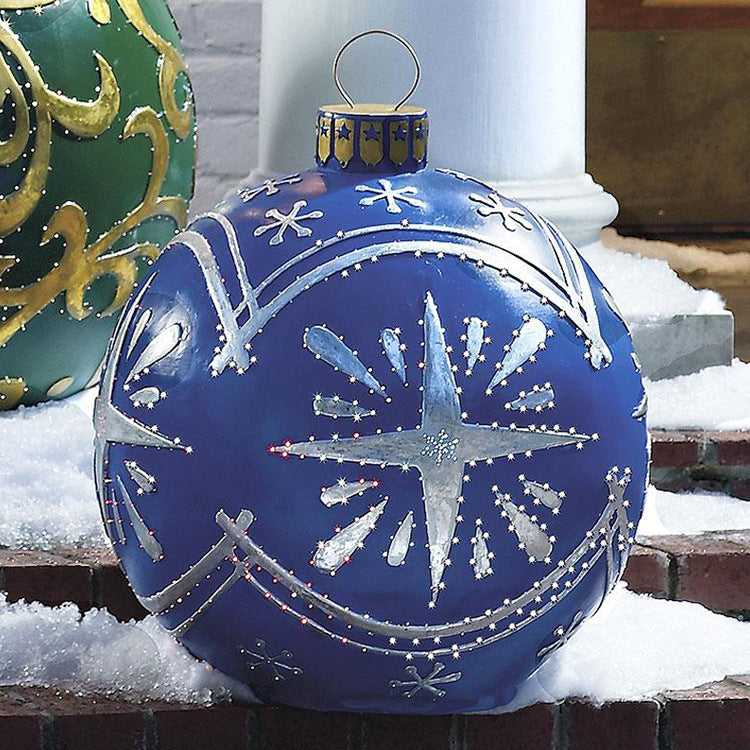 Giant Inflatable 60cm Christmas Ball Ornaments, Outdoor Waterproof PVC Ornament Ball, Holiday Decor, Pack Options