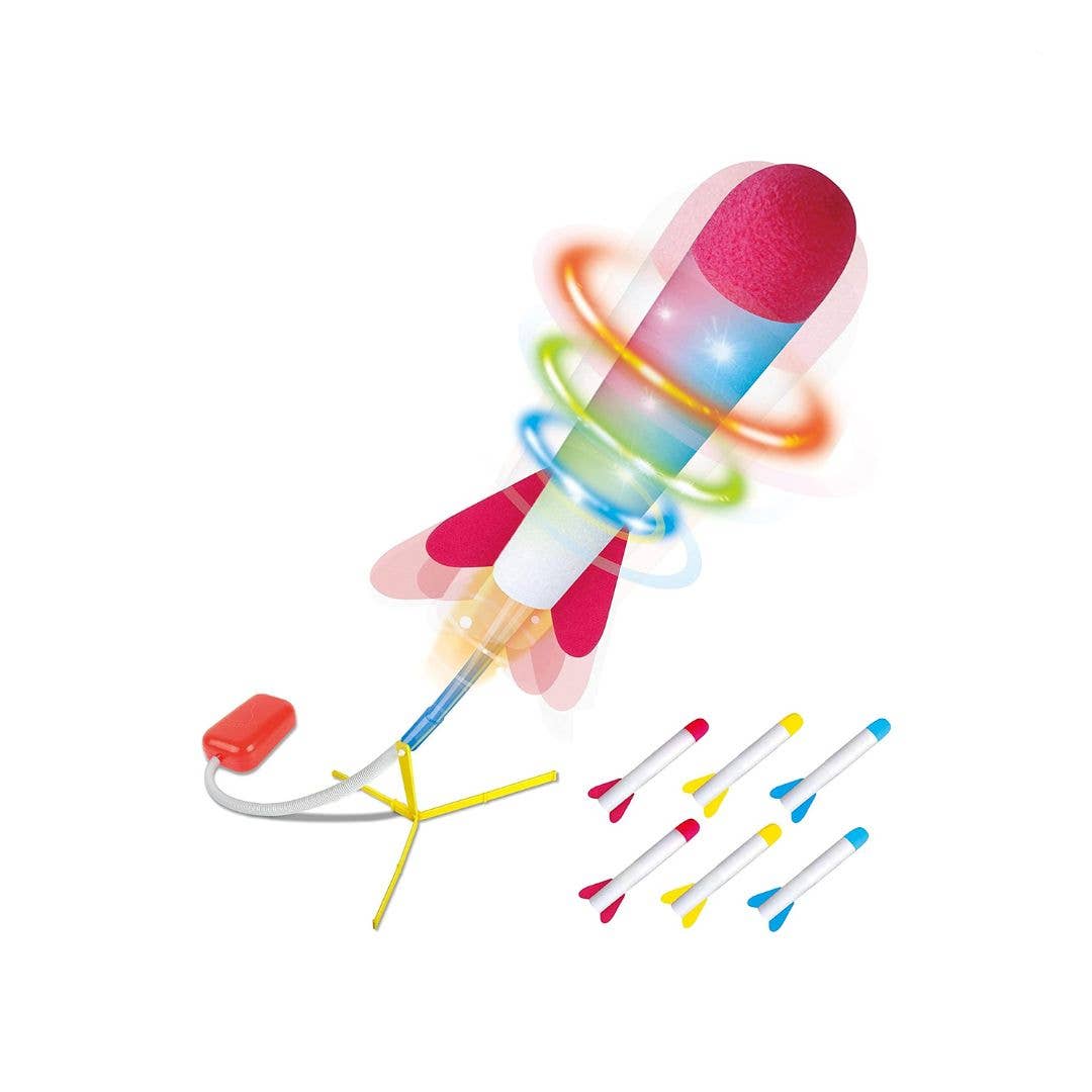 Play22 - Toy Jump Rocket Launcher Set with LED Lights - Ages 5+