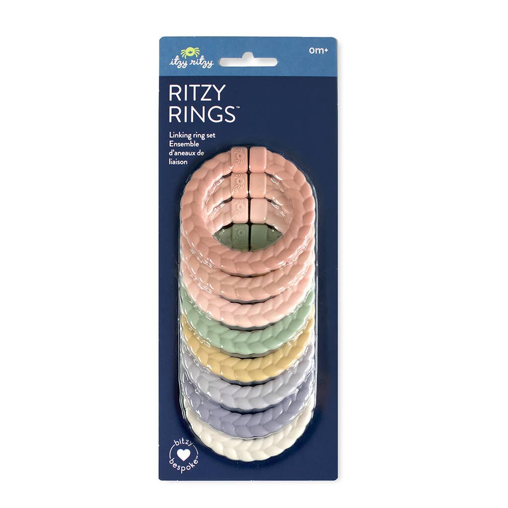 Itzy Ritzy Canada - Bitzy Bespoke Itzy Rings™ Linking Ring Set: Rainbow - Ages 0+