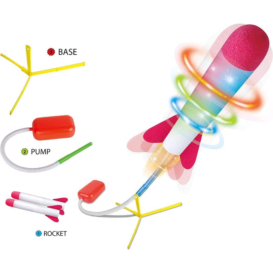 Play22 - Toy Jump Rocket Launcher Set with LED Lights - Ages 5+