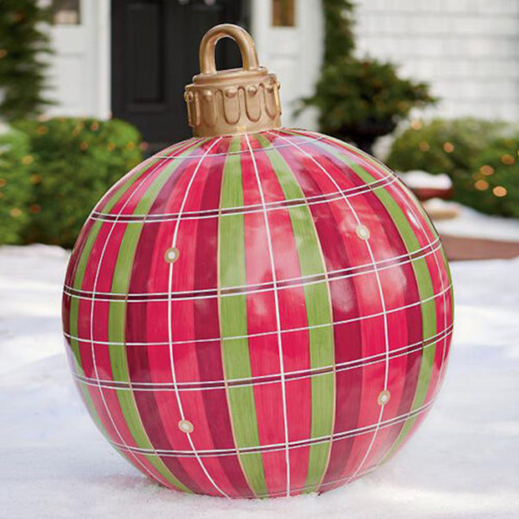 Giant Inflatable 60cm Christmas Ball Ornaments, Outdoor Waterproof PVC Ornament Ball, Holiday Decor, Pack Options