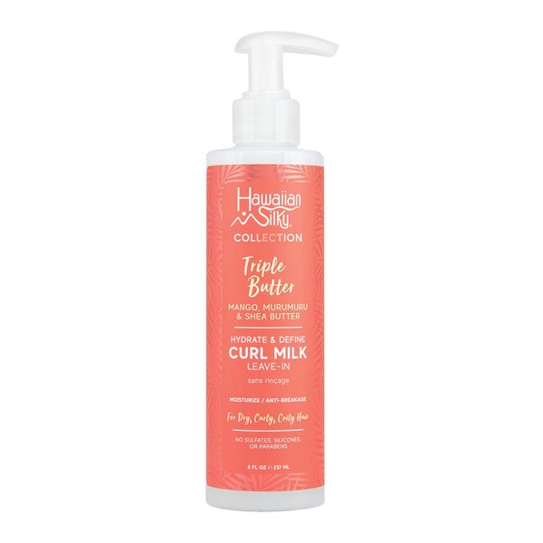 Hawaiian Silky TRIPLE BUTTER Hydrate & Define Curl Milk Leave-In 8OZ