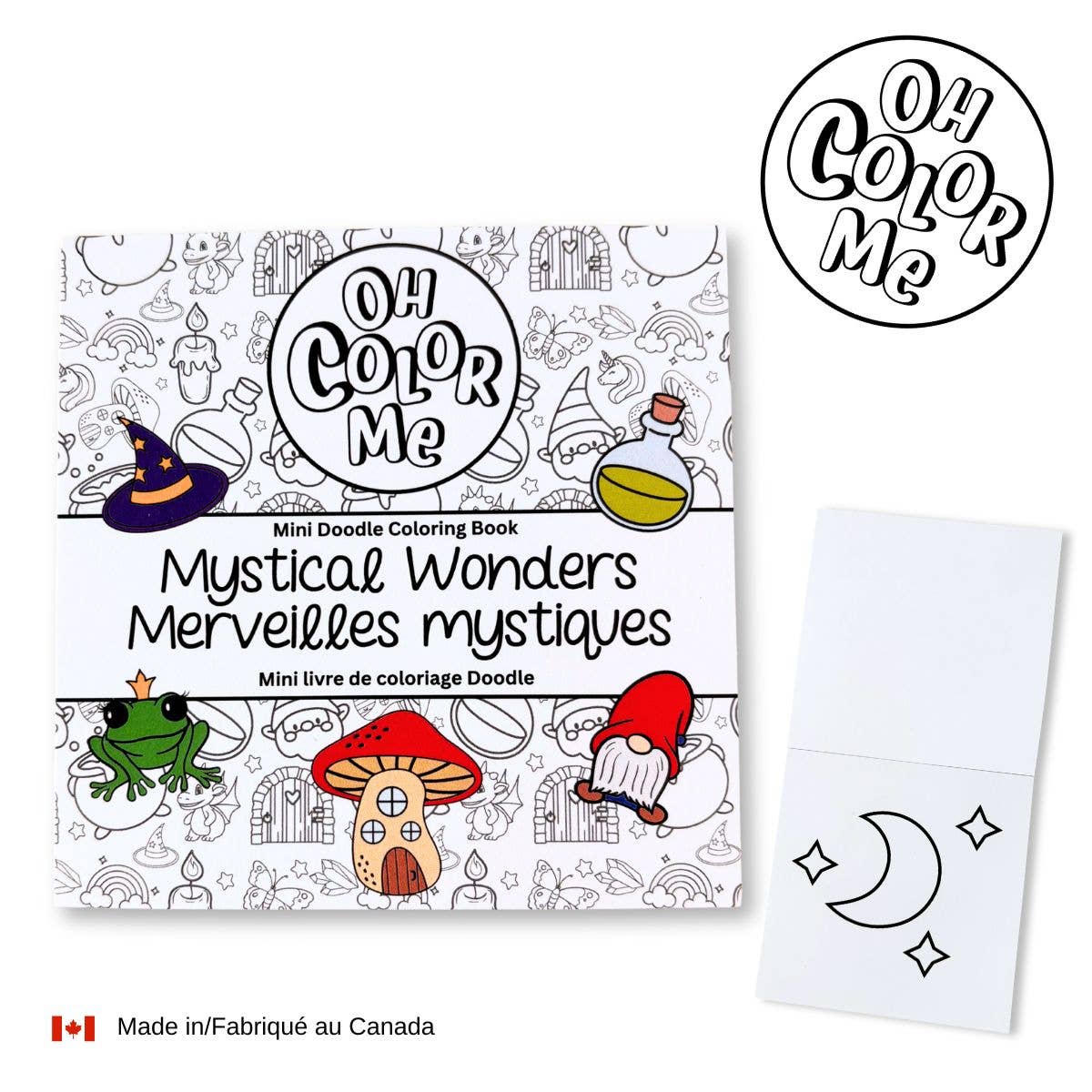 Oh Color Me - Mini Coloring Book Mystical Wonders, 4"x4" - Canadian Brand - Ages 2+
