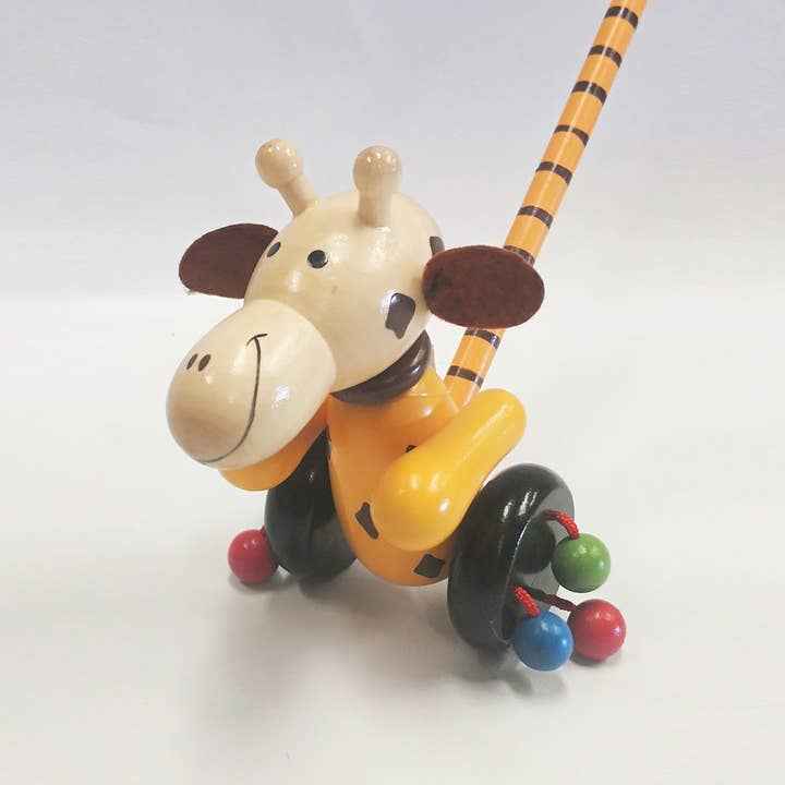 ToysLink - Wooden Push-Along Giraffe Toy - Ages 12+ Months