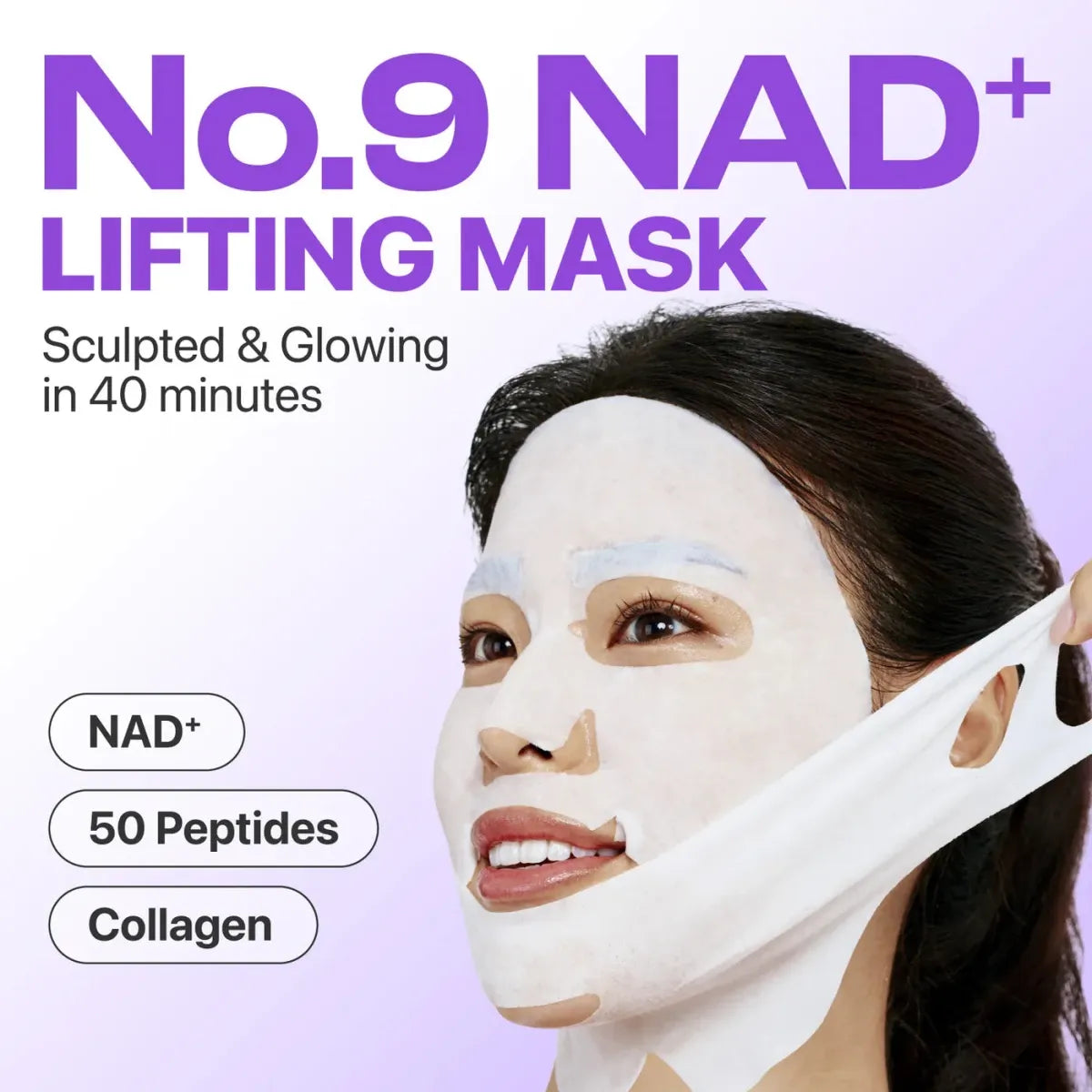 Numbuzin No.9 NAD Bio Lifting Full Cover Facial Mask 48ml - 1 BOX / 4 PCS (+GWP)