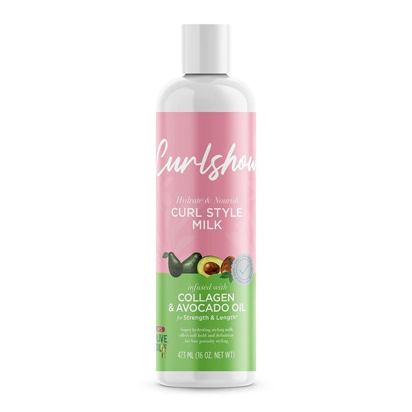 ORS Olive Oil Curlshow Curl Style Milk Infused with Collagen & Avocado Oil for Strength & Length 16 OZ