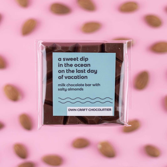 milk chocolate bar with salted almonds