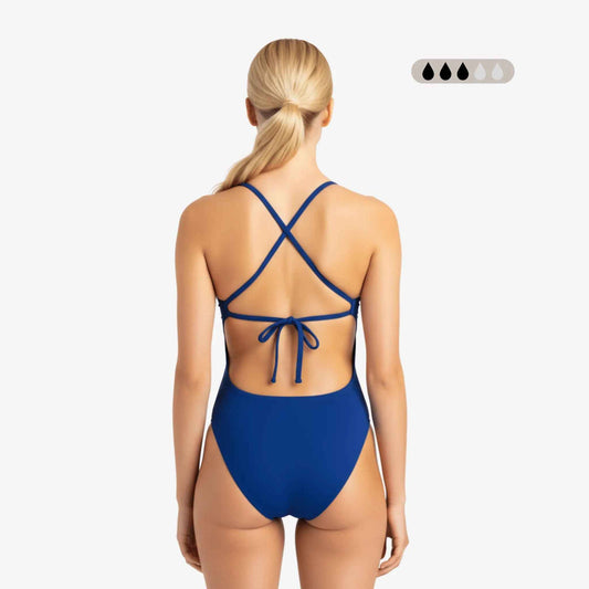 SecureFlo Cobalt Tie-Back One Piece Period Swimsuit by Norca