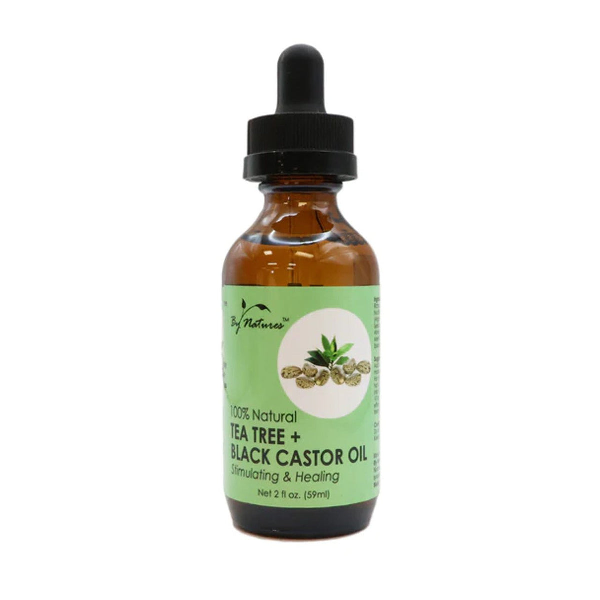 BY NATURES 100% NATURAL TEA TREE+BLACK CASTOR OIL 2 OZ