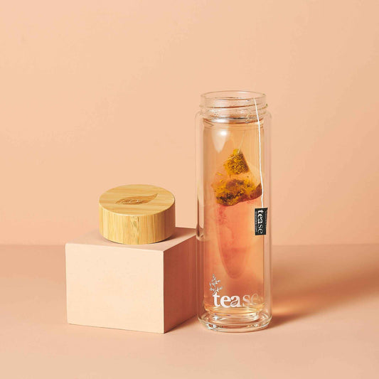 3 in 1 Sustainable Glass and Bamboo Tea Tumbler