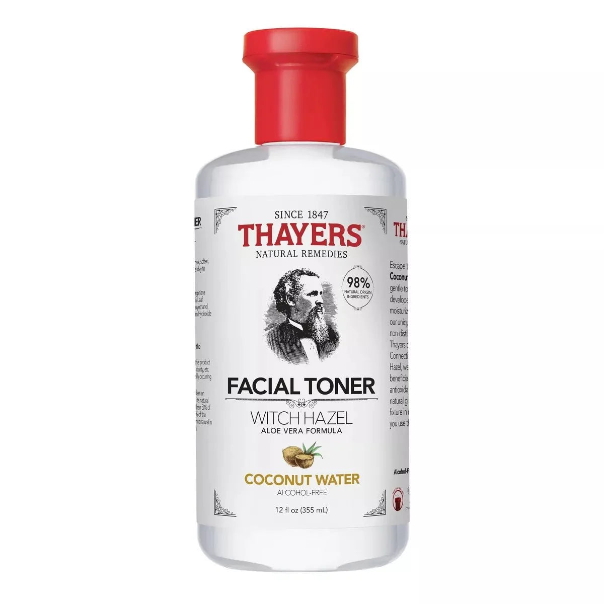 Thayers Natural Remedies Witch Hazel Alcohol Free Toner Coconut Water 12oz