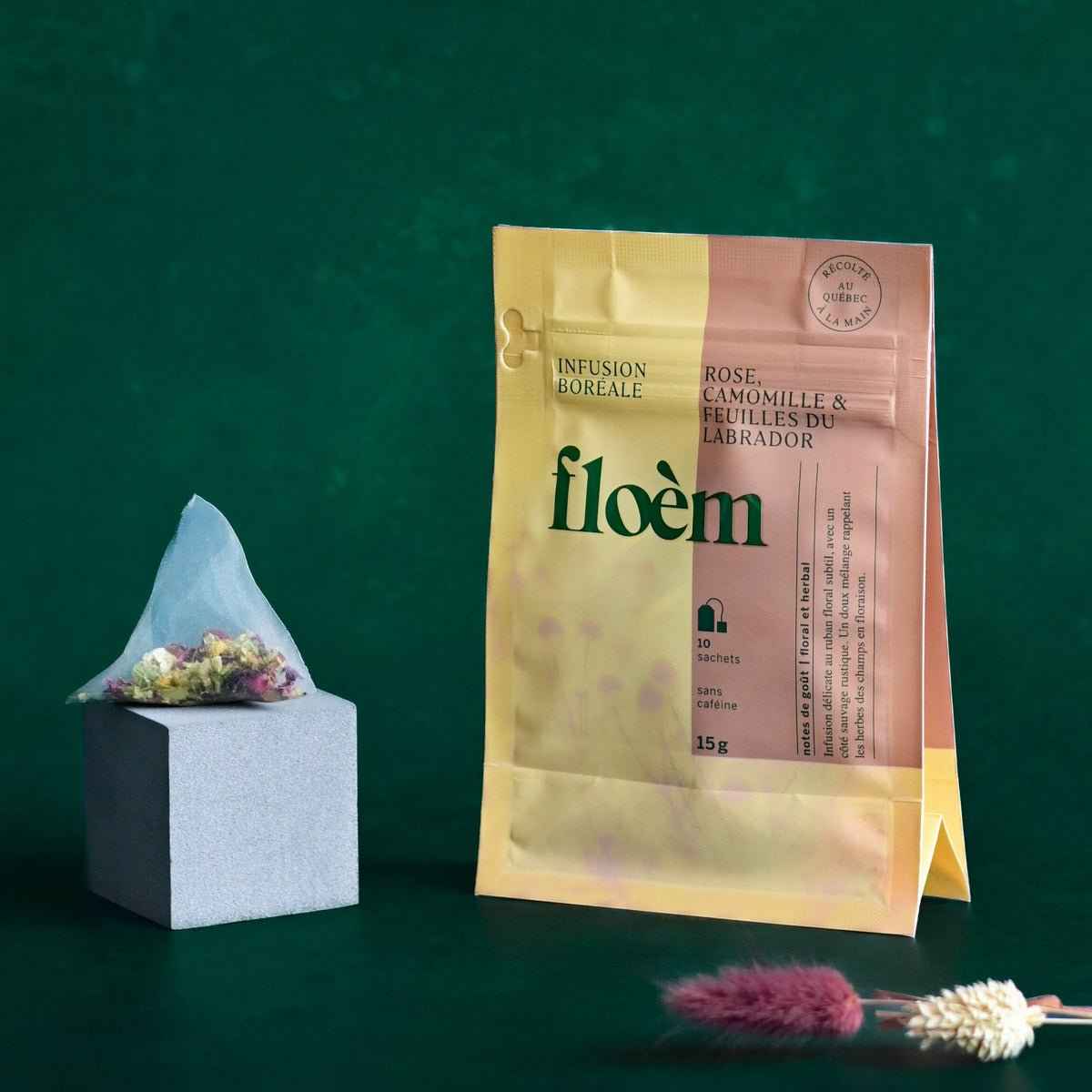 Tisane en sachets Rose, camomille & feuilles du Labrador